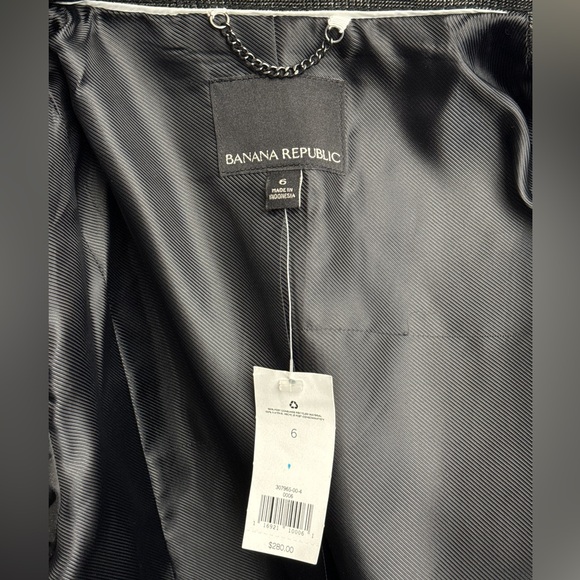 Brand New with tags BANANA REPUBLIC Women's Belted Houndstooth Lined Fall Coat - Picture 9 of 9